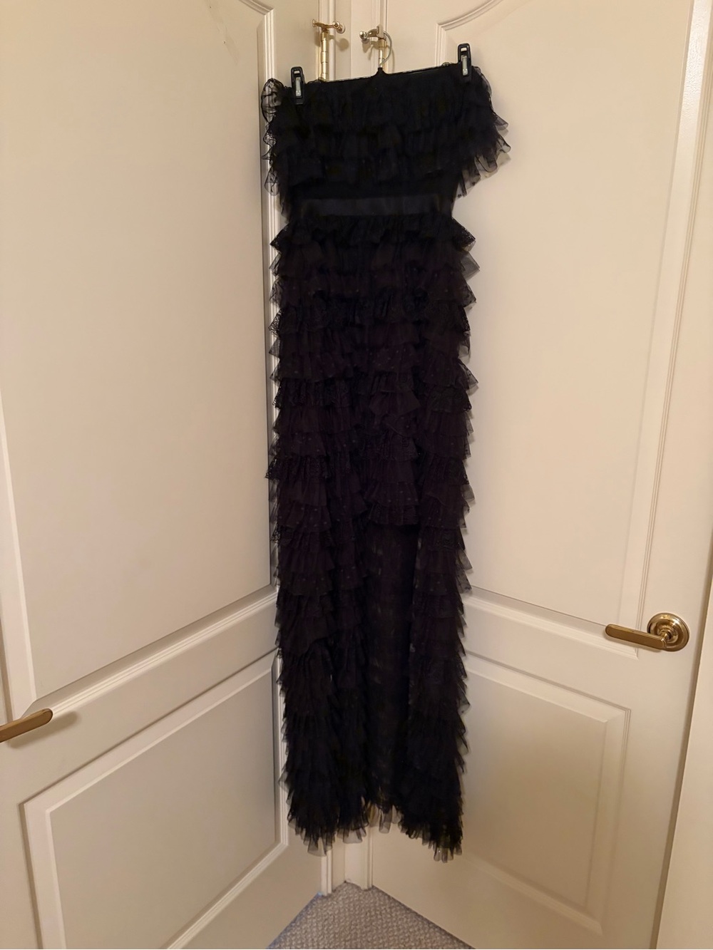 BCBGMaxAzria Black Ruffled Maxi Dress